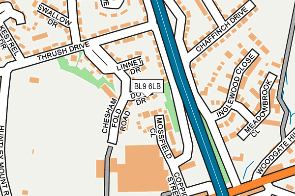 BL9 6LB map - OS OpenMap – Local (Ordnance Survey)
