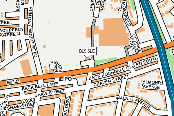 BL9 6LE map - OS OpenMap – Local (Ordnance Survey)