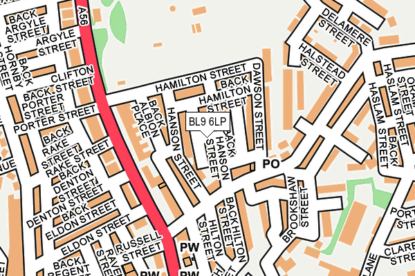 BL9 6LP map - OS OpenMap – Local (Ordnance Survey)