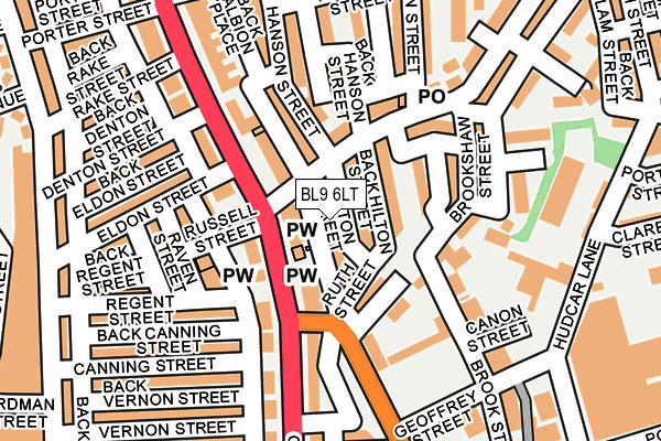 BL9 6LT map - OS OpenMap – Local (Ordnance Survey)