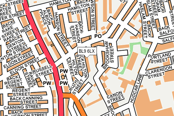 BL9 6LX map - OS OpenMap – Local (Ordnance Survey)