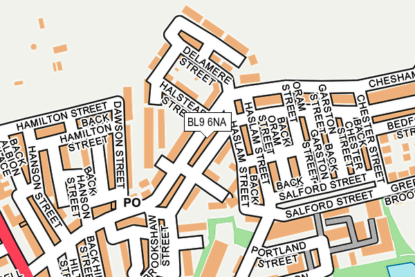 BL9 6NA map - OS OpenMap – Local (Ordnance Survey)