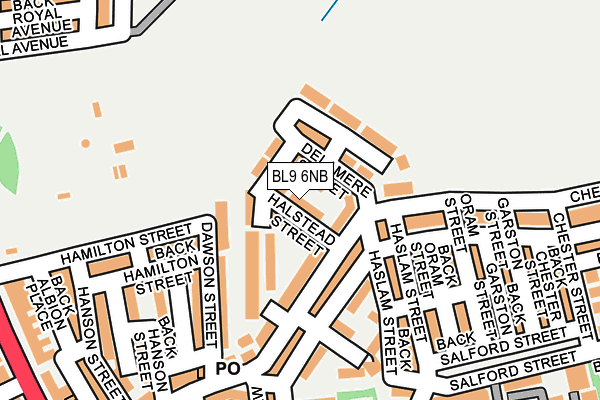 BL9 6NB map - OS OpenMap – Local (Ordnance Survey)