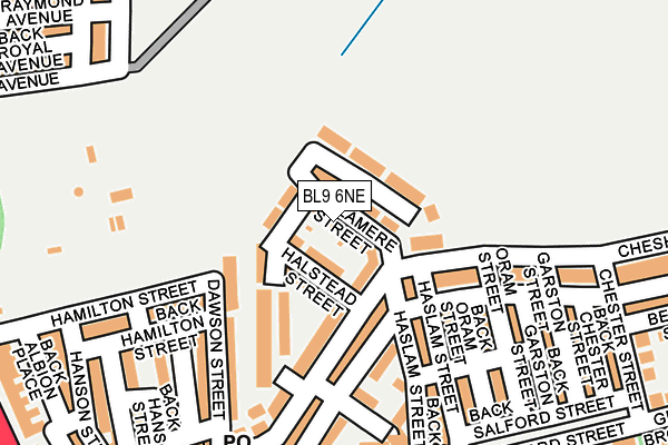 BL9 6NE map - OS OpenMap – Local (Ordnance Survey)