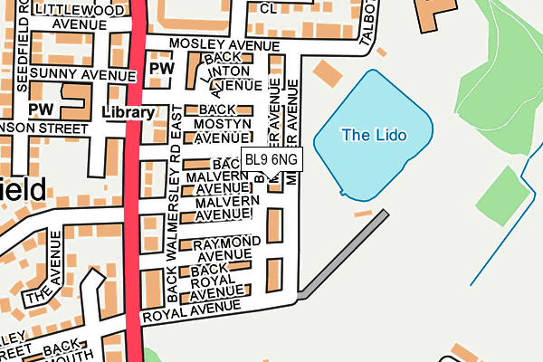 BL9 6NG map - OS OpenMap – Local (Ordnance Survey)