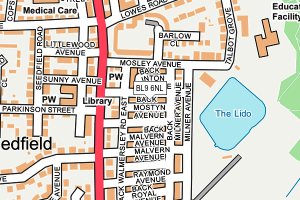 BL9 6NL map - OS OpenMap – Local (Ordnance Survey)