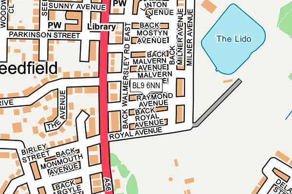 BL9 6NN map - OS OpenMap – Local (Ordnance Survey)