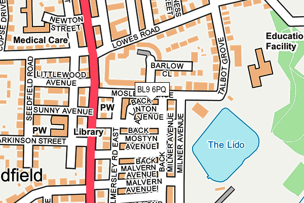 BL9 6PQ map - OS OpenMap – Local (Ordnance Survey)