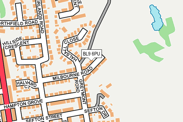 BL9 6PU map - OS OpenMap – Local (Ordnance Survey)