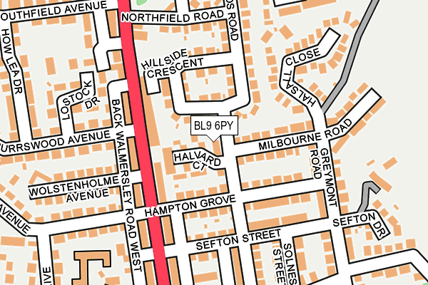 BL9 6PY map - OS OpenMap – Local (Ordnance Survey)