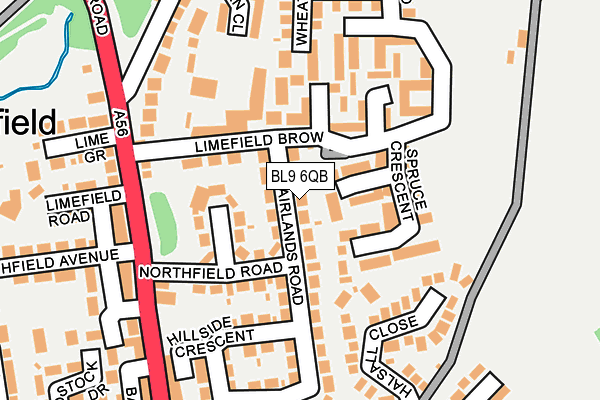 BL9 6QB map - OS OpenMap – Local (Ordnance Survey)