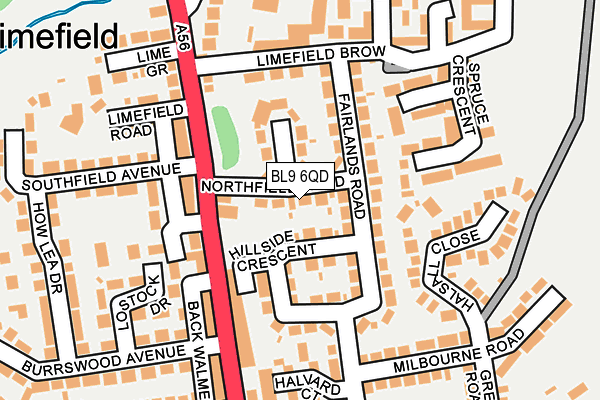 BL9 6QD map - OS OpenMap – Local (Ordnance Survey)