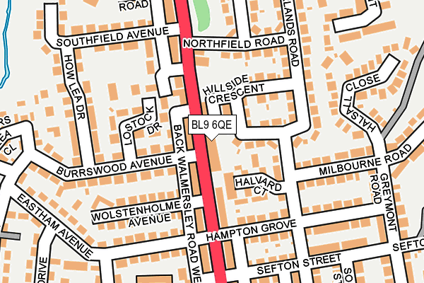 BL9 6QE map - OS OpenMap – Local (Ordnance Survey)
