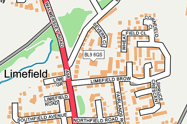 BL9 6QS map - OS OpenMap – Local (Ordnance Survey)