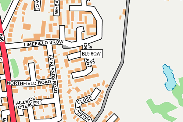 BL9 6QW map - OS OpenMap – Local (Ordnance Survey)