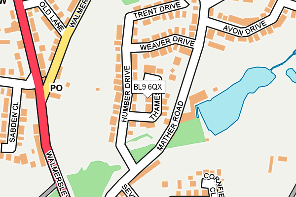 BL9 6QX map - OS OpenMap – Local (Ordnance Survey)