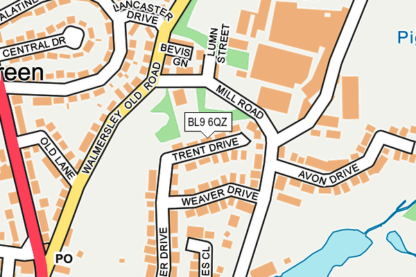 BL9 6QZ map - OS OpenMap – Local (Ordnance Survey)