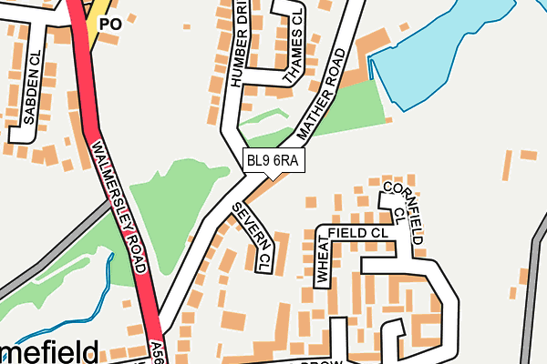 BL9 6RA map - OS OpenMap – Local (Ordnance Survey)