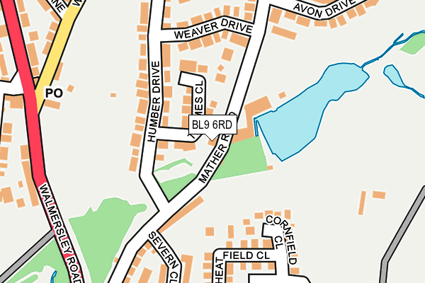 BL9 6RD map - OS OpenMap – Local (Ordnance Survey)