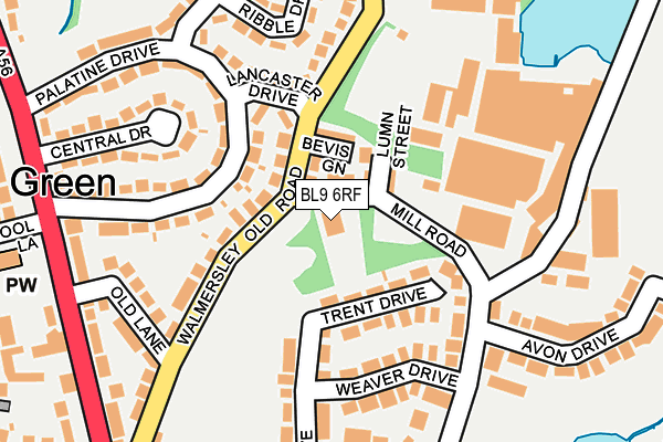 BL9 6RF map - OS OpenMap – Local (Ordnance Survey)