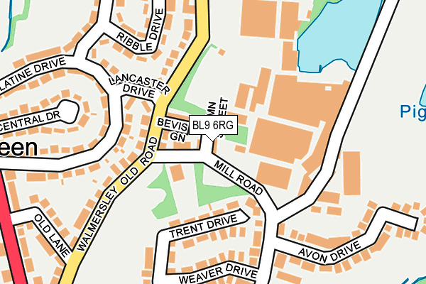 BL9 6RG map - OS OpenMap – Local (Ordnance Survey)