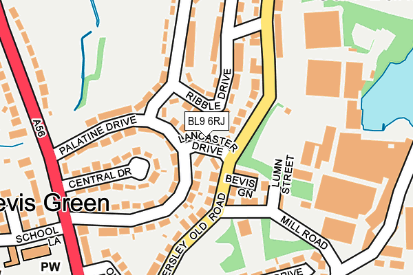 BL9 6RJ map - OS OpenMap – Local (Ordnance Survey)