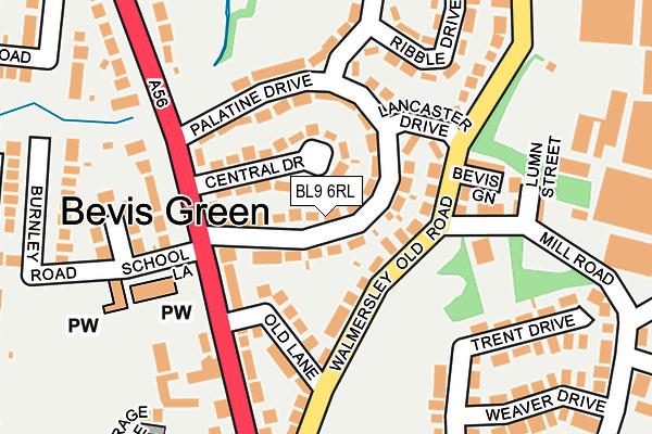 BL9 6RL map - OS OpenMap – Local (Ordnance Survey)