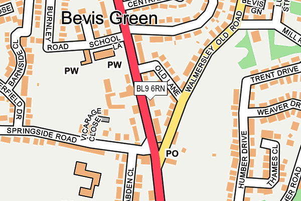 BL9 6RN map - OS OpenMap – Local (Ordnance Survey)