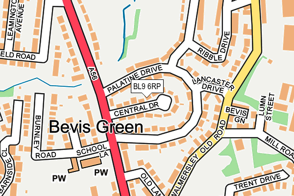 BL9 6RP map - OS OpenMap – Local (Ordnance Survey)