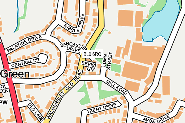 BL9 6RQ map - OS OpenMap – Local (Ordnance Survey)