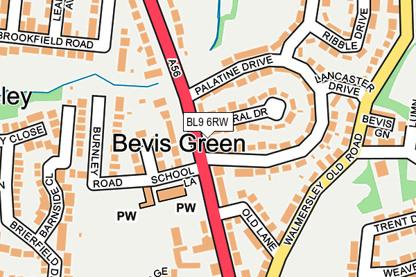 BL9 6RW map - OS OpenMap – Local (Ordnance Survey)