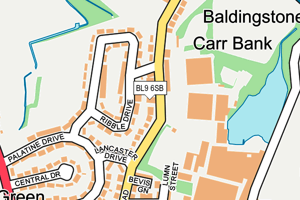 BL9 6SB map - OS OpenMap – Local (Ordnance Survey)