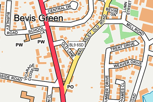 BL9 6SD map - OS OpenMap – Local (Ordnance Survey)