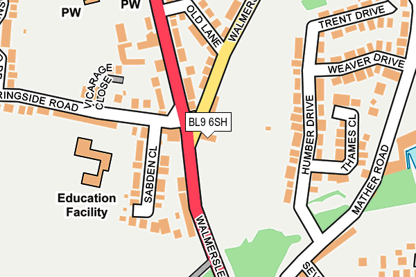 BL9 6SH map - OS OpenMap – Local (Ordnance Survey)