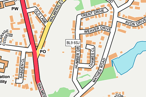 BL9 6SJ map - OS OpenMap – Local (Ordnance Survey)