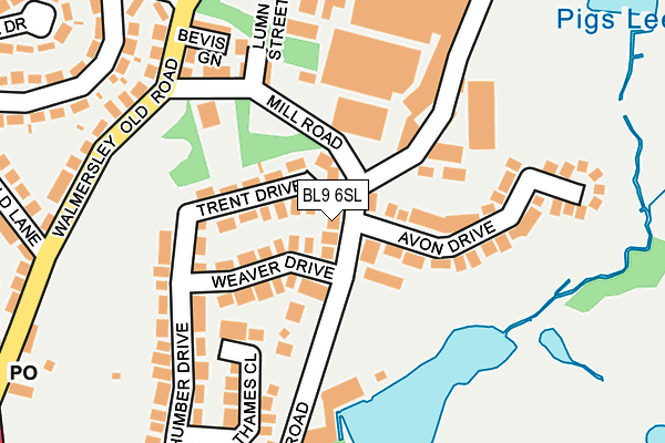 BL9 6SL map - OS OpenMap – Local (Ordnance Survey)