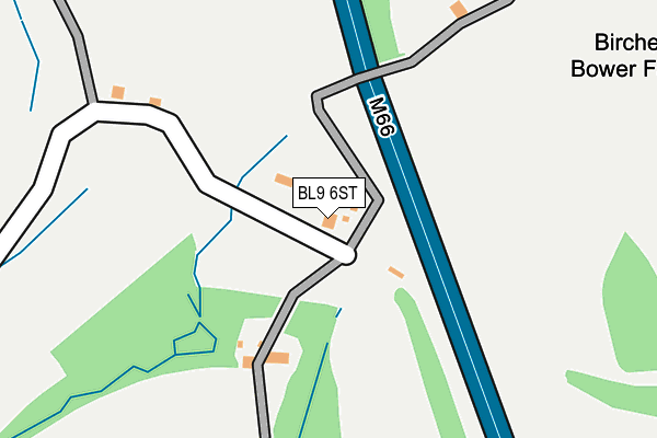 BL9 6ST map - OS OpenMap – Local (Ordnance Survey)