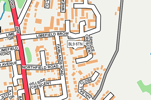 BL9 6TN map - OS OpenMap – Local (Ordnance Survey)