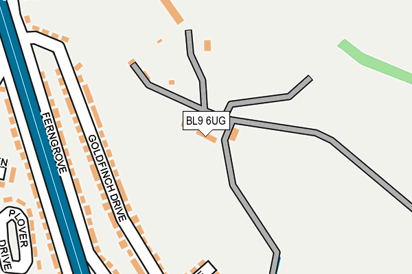 BL9 6UG map - OS OpenMap – Local (Ordnance Survey)