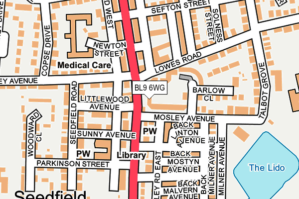 BL9 6WG map - OS OpenMap – Local (Ordnance Survey)
