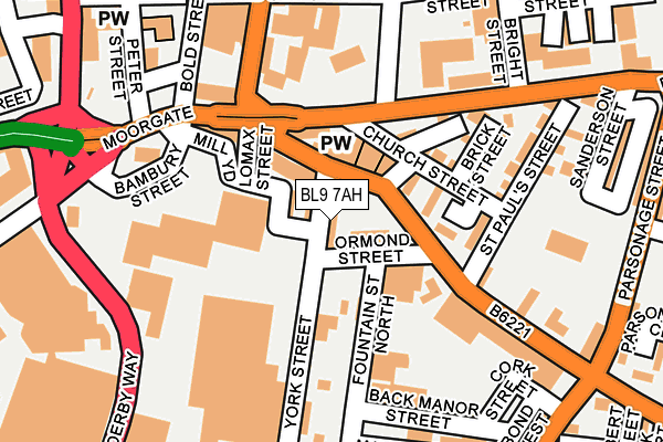 BL9 7AH map - OS OpenMap – Local (Ordnance Survey)