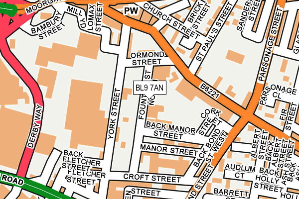 BL9 7AN map - OS OpenMap – Local (Ordnance Survey)