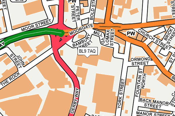 BL9 7AQ map - OS OpenMap – Local (Ordnance Survey)