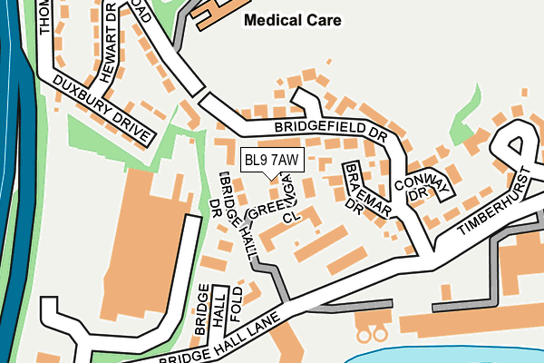 BL9 7AW map - OS OpenMap – Local (Ordnance Survey)