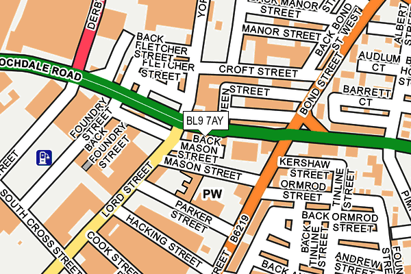 BL9 7AY map - OS OpenMap – Local (Ordnance Survey)