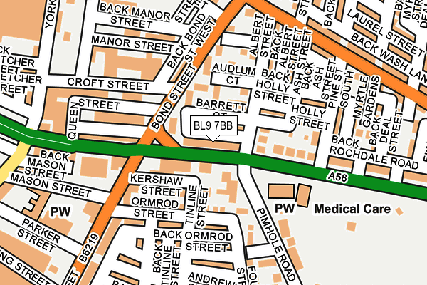 BL9 7BB map - OS OpenMap – Local (Ordnance Survey)
