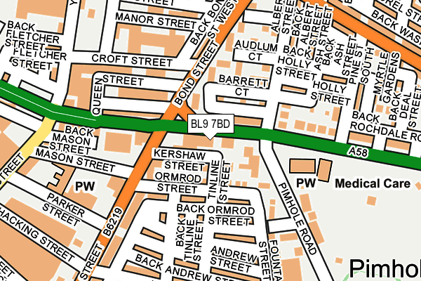 BL9 7BD map - OS OpenMap – Local (Ordnance Survey)