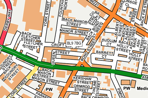 BL9 7BG map - OS OpenMap – Local (Ordnance Survey)