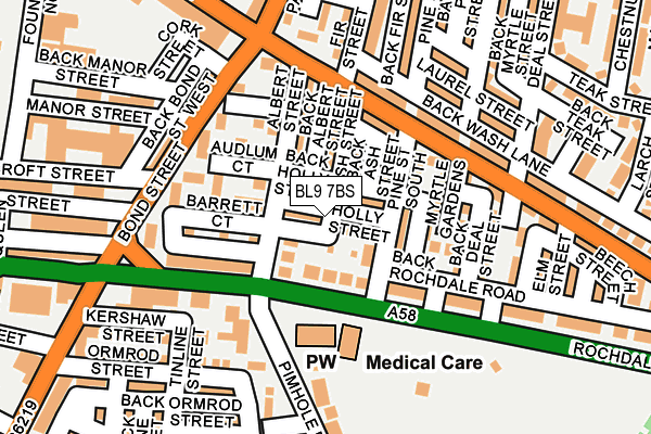 BL9 7BS map - OS OpenMap – Local (Ordnance Survey)