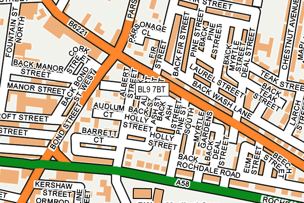 BL9 7BT map - OS OpenMap – Local (Ordnance Survey)